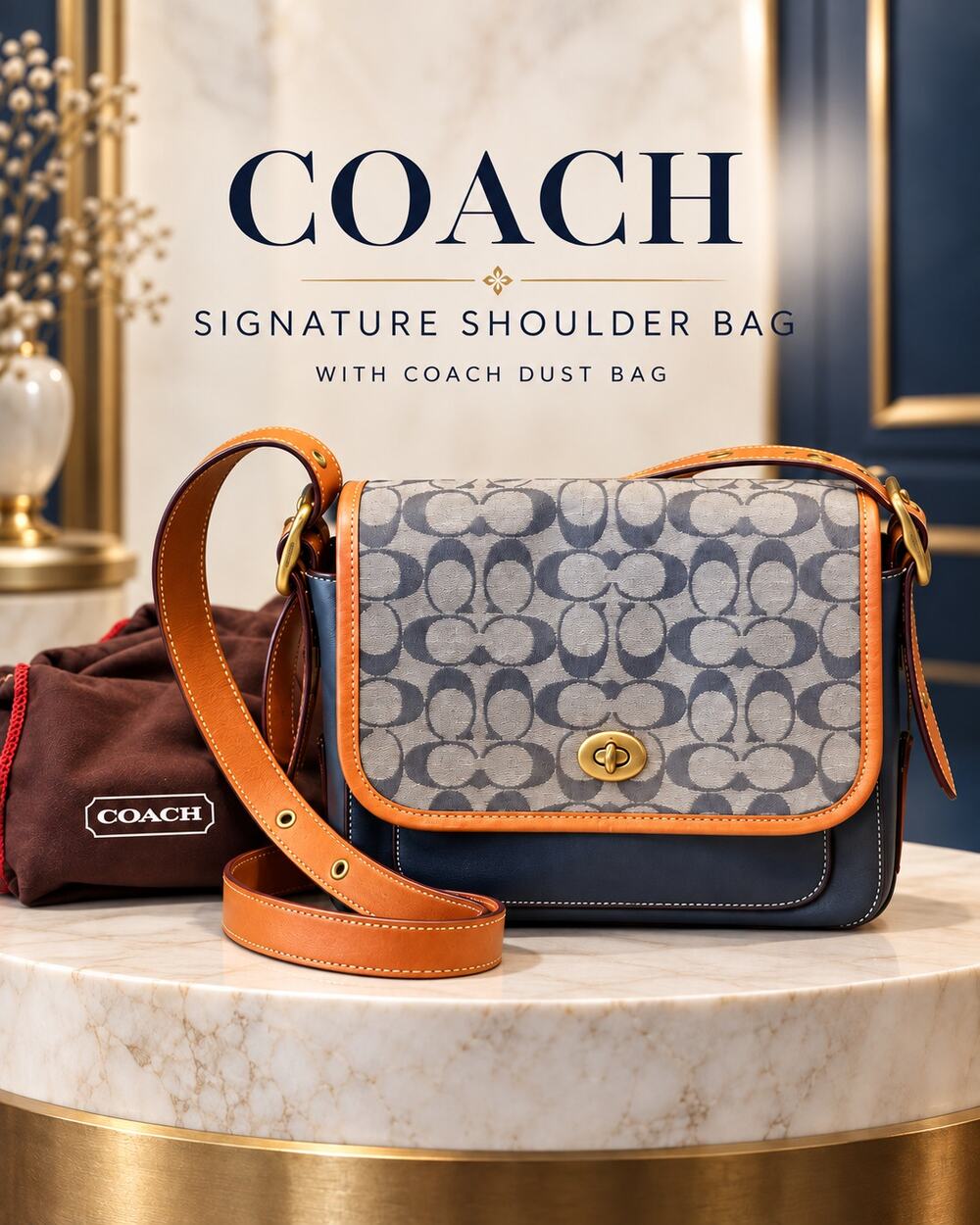 TM001 Coach Rambler Crossbody 16 in Signature Chambray*2020